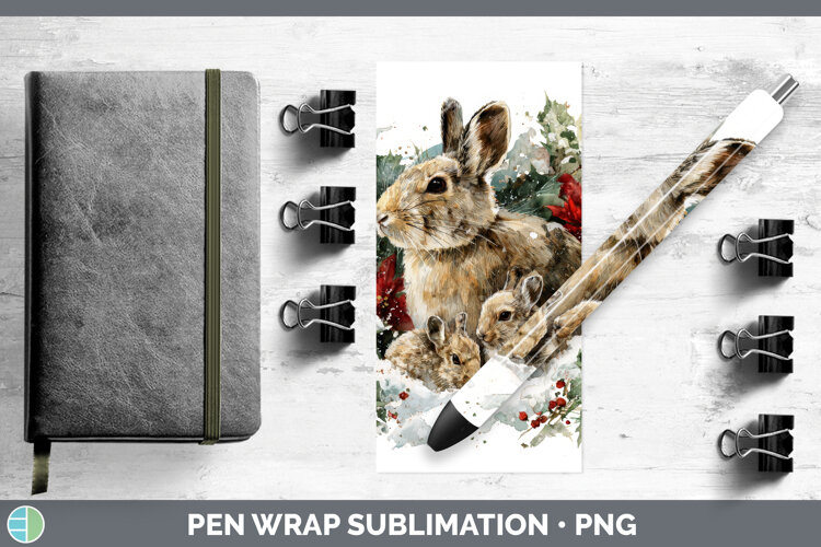 GorgeousWoodland Christmas Poinsettia Pen Wrap design.