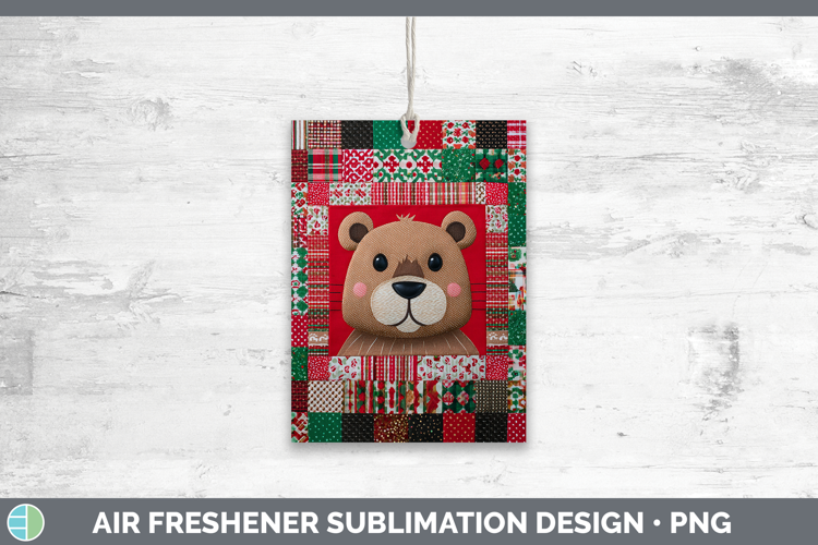 Beaver Woodland Christmas Quilt Air Freshener Sublimation De