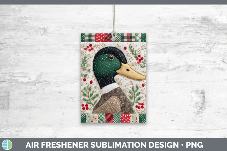 Duck Woodland Christmas Quilt Air Freshener Sublimation Desi