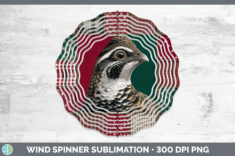 Grouse Woodland Christmas Quilt Wind Spinner Sublimation Des