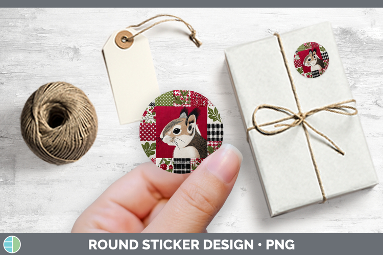 Squirrel Woodland Christmas Quilt Stickers Design