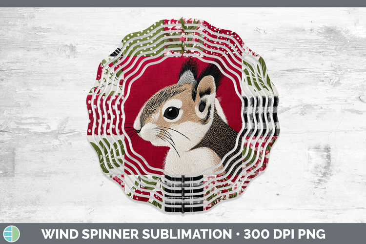 Squirrel Woodland Christmas Quilt Wind Spinner Sublimation D