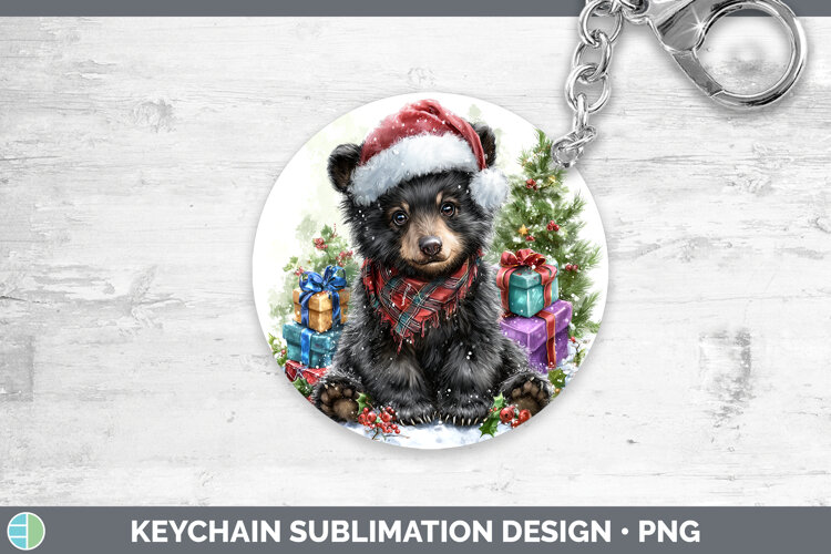 GorgeousWoodland Christmas Santa Keychain design.