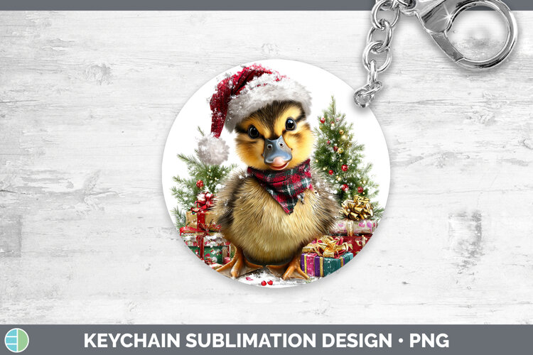GorgeousWoodland Christmas Santa Keychain design.