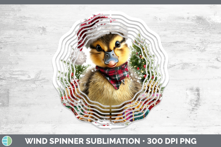 Woodland Christmas Santa Duck Wind Spinner Sublimation Spinn