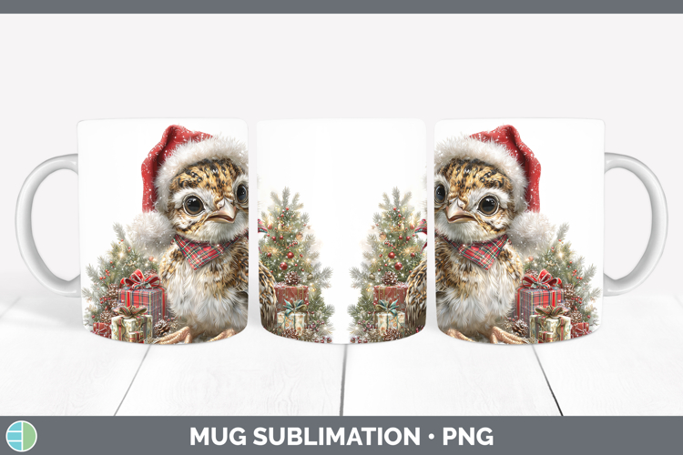 Woodland Christmas Santa Grouse Mug Wrap Sublimation Coffee