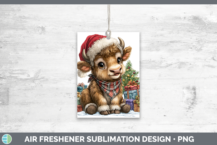 Woodland Christmas Santa Musk Ox Air Freshener Sublimation C