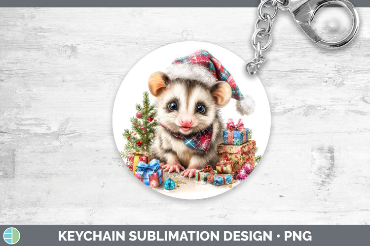 GorgeousWoodland Christmas Santa Keychain design.