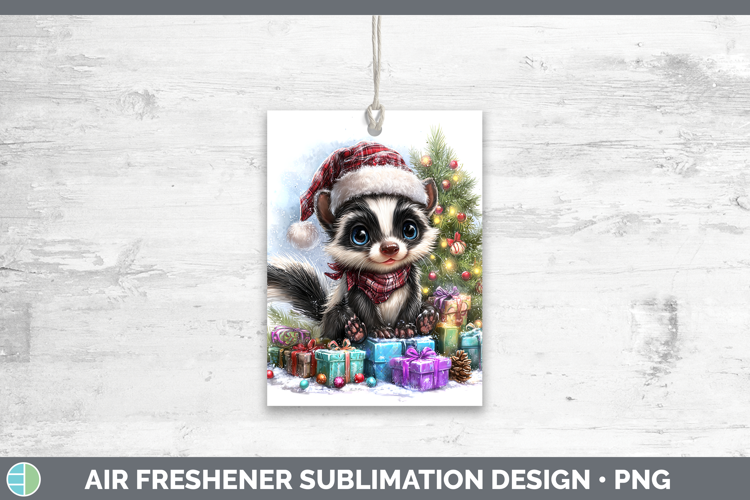 Woodland Christmas Santa Skunk Air Freshener Sublimation Car