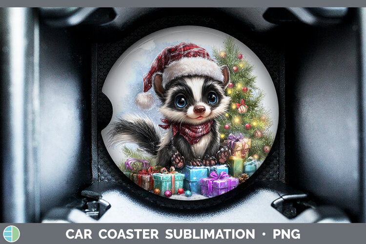 GorgeousWoodland Christmas Santa Car Coaster design.