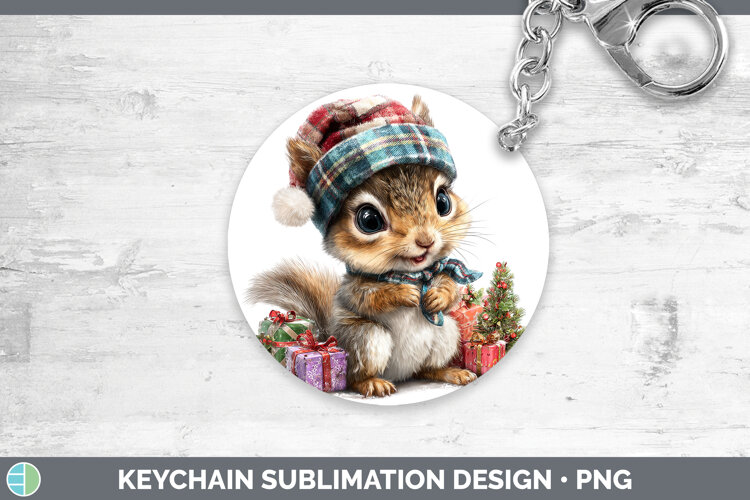GorgeousWoodland Christmas Santa Keychain design.