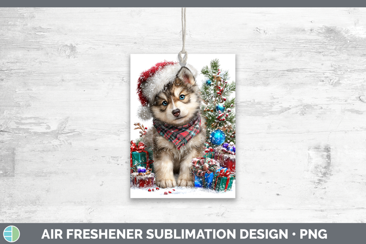 Woodland Christmas Santa Wolf Air Freshener Sublimation Car