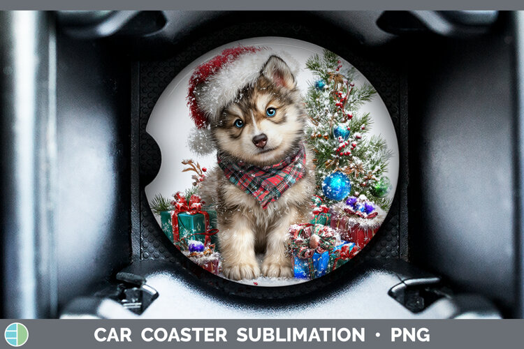 GorgeousWoodland Christmas Santa Car Coaster design.