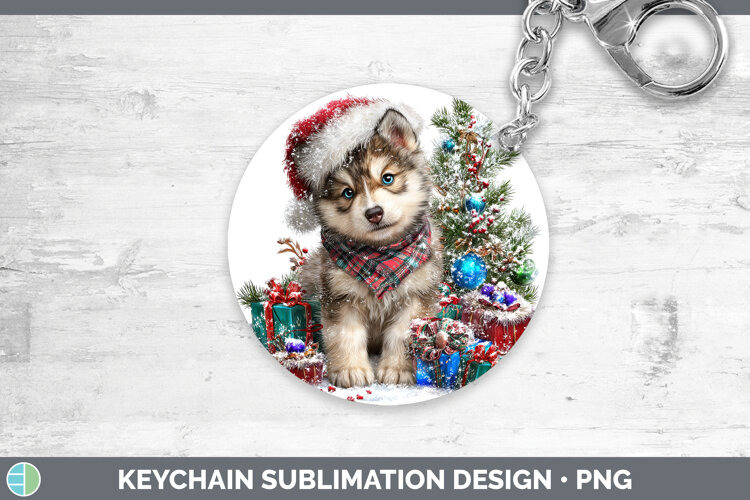 GorgeousWoodland Christmas Santa Keychain design.