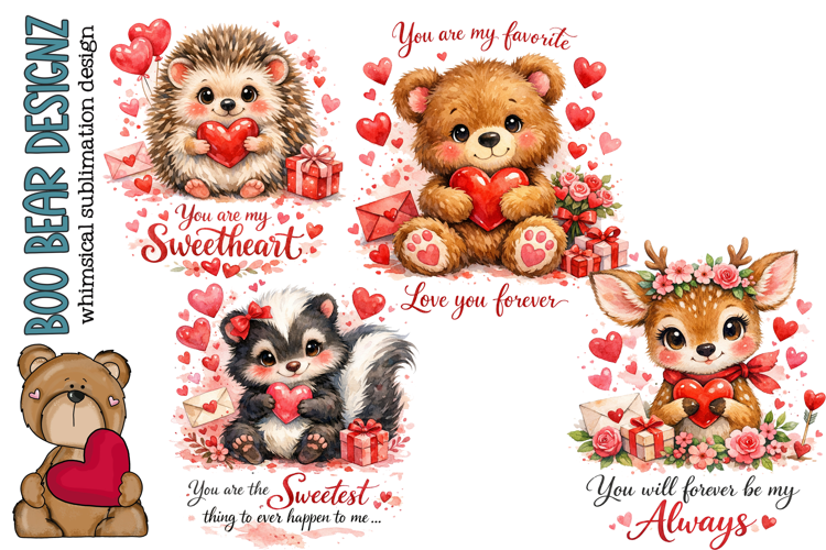 Woodland Critter Valentines day