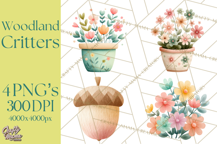 Cozy Woodland Animals Clipart, Baby Forest Creatures PNG