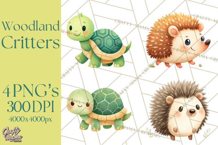 Cozy Woodland Animals Clipart, Baby Forest Creatures PNG