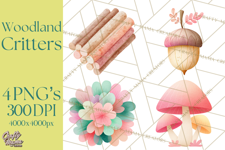 Cozy Woodland Animals Clipart, Baby Forest Creatures PNG