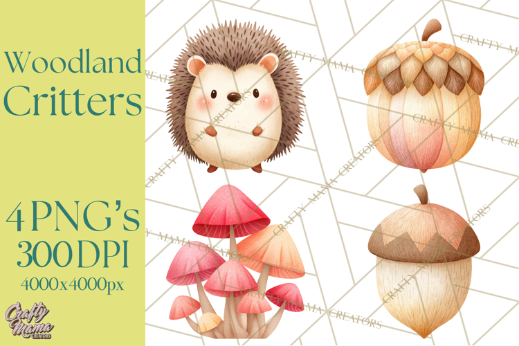 Cozy Woodland Animals Clipart, Baby Forest Creatures PNG