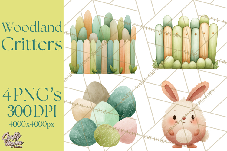 Cozy Woodland Animals Clipart, Baby Forest Creatures PNG
