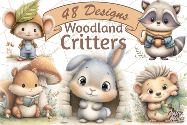 Whimsical Woodland Animals Clipart PNG, Cute Forest Creature