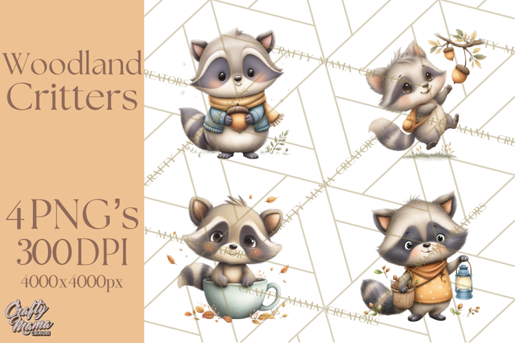 Whimsical Woodland Animals Clipart PNG, Cute Forest Creature
