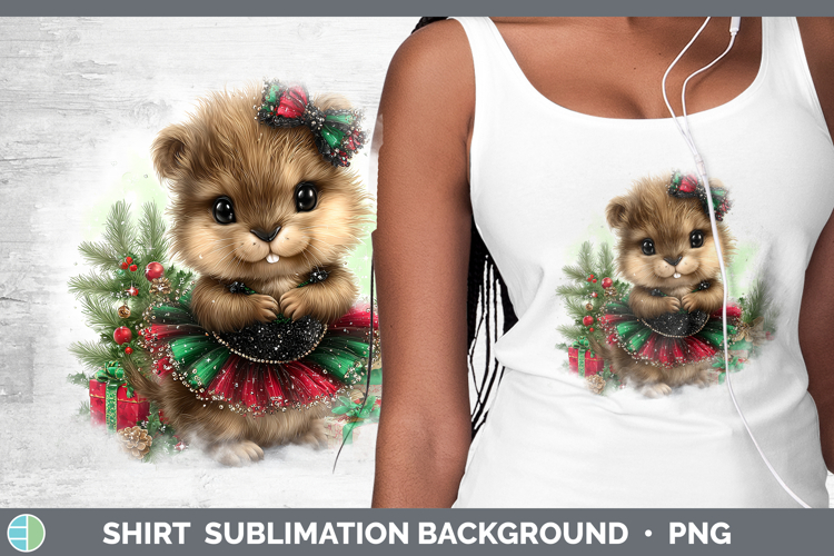 Woodland Cute Christmas Beaver Shirt Sublimation Background
