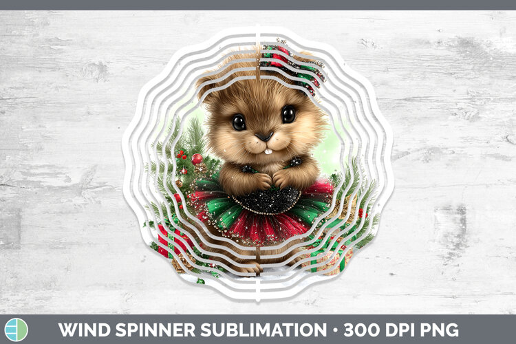 GorgeousWoodland Cute Christmas Wind Spinner design.