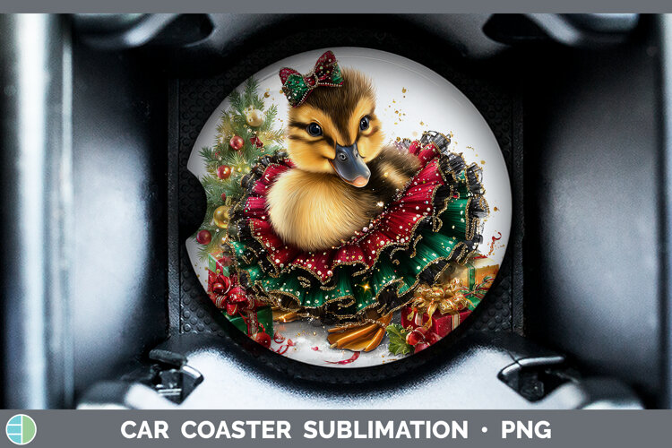 GorgeousWoodland Cute Christmas Car Coaster design.