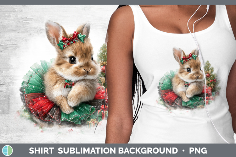 Woodland Cute Christmas Snowshoe Hare Shirt Sublimation Back