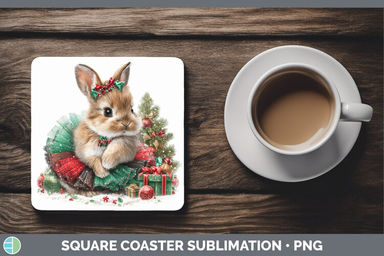 GorgeousWoodland Cute Christmas Square Coaster design.