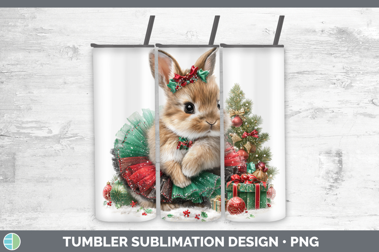 Woodland Cute Christmas Snowshoe Hare Tumbler Sublimation 20