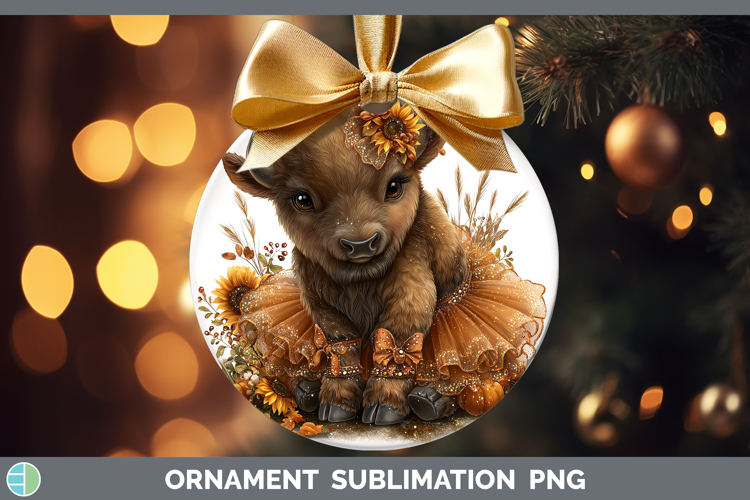 Bison Ornament Woodland Cute Thanksgiving Sublimation Bauble