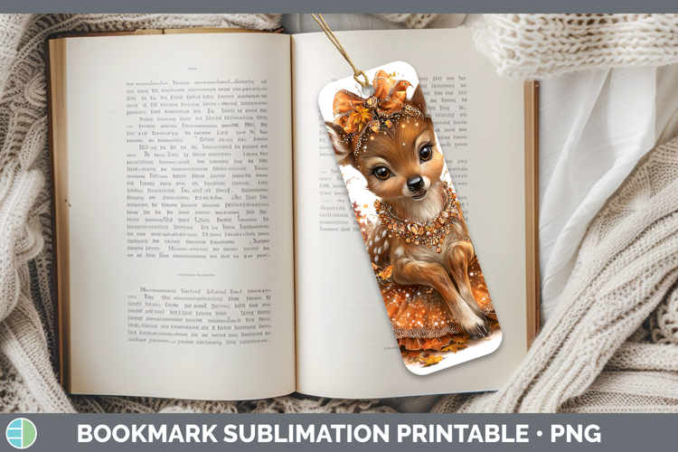 Deer Bookmark Woodland Cute Thanksgiving Sublimation Printab