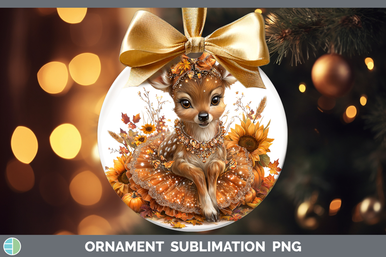 Deer Ornament Woodland Cute Thanksgiving Sublimation Bauble