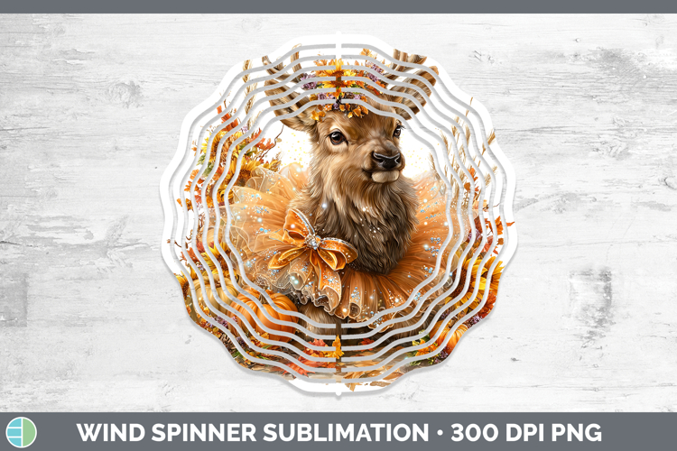 Elk Wind Spinner Woodland Cute Thanksgiving Sublimation Spin