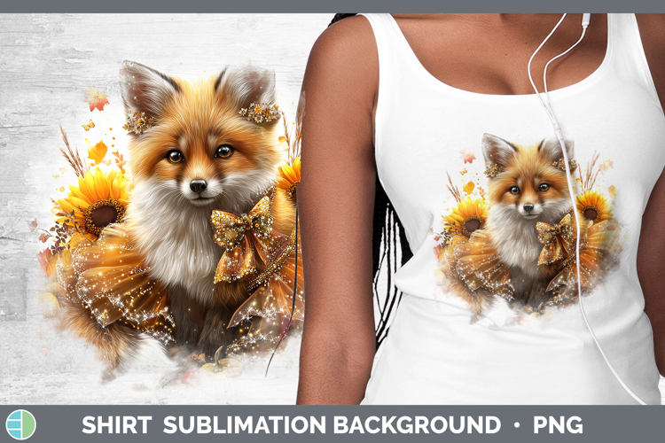 Fox Shirt Woodland Cute Thanksgiving Sublimation Background