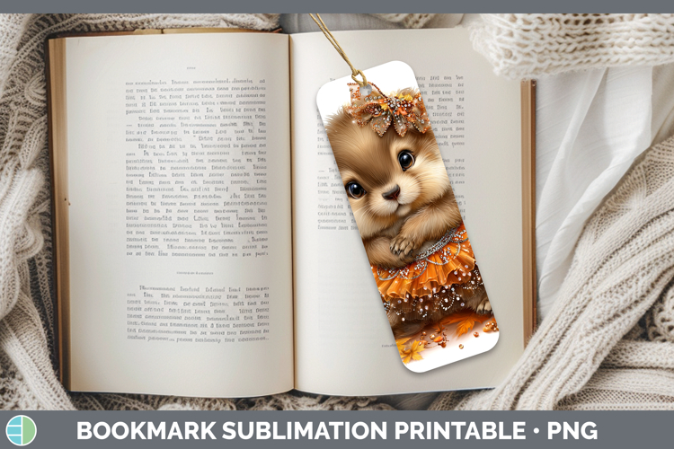Groundhog Bookmark Woodland Cute Thanksgiving Sublimation Pr