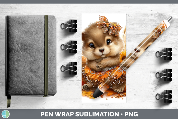 Groundhog Pen Wrap Woodland Cute Thanksgiving Sublimation Pe