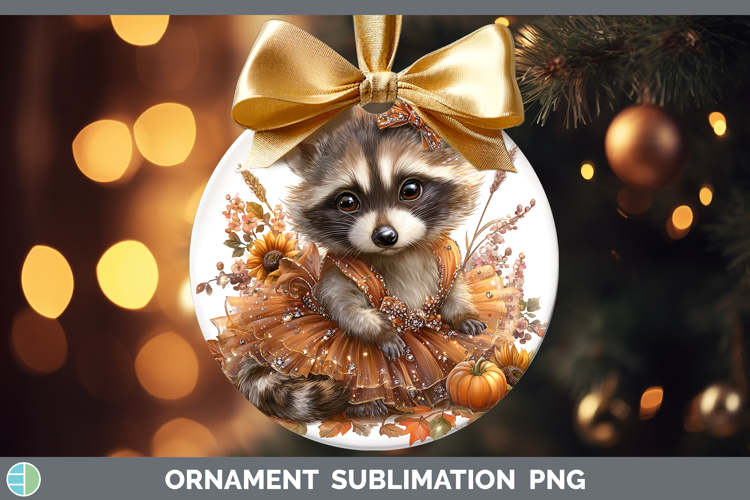 Raccoon Ornament Woodland Cute Thanksgiving Sublimation Baub