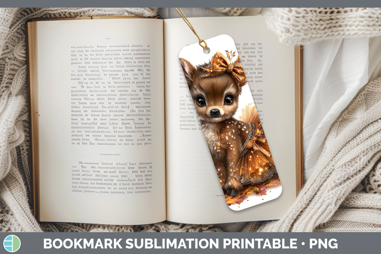 Reindeer Bookmark Woodland Cute Thanksgiving Sublimation Pri