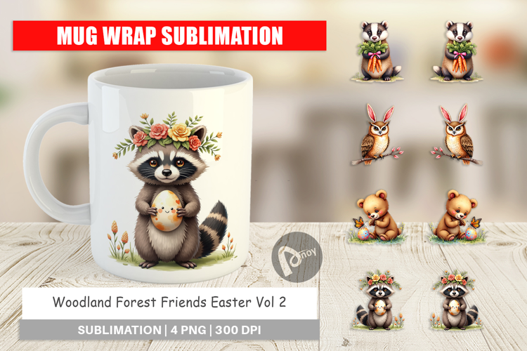 Woodland Friends Easter Mug Wrap