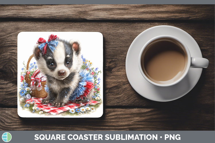 Woodland Fourth of July Badger Square Coaster Sublimation Co
