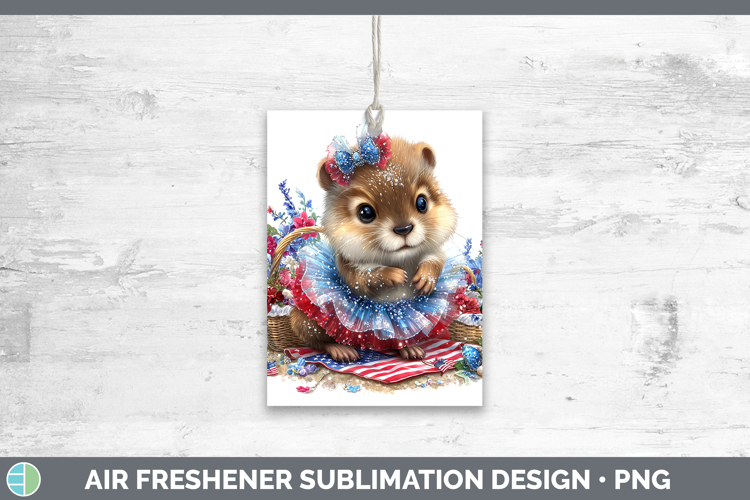Woodland Fourth of July Beaver Air Freshener Sublimation Car