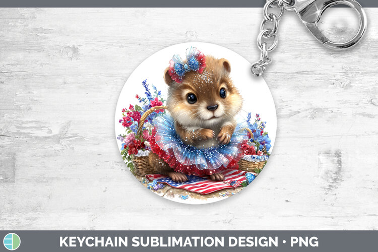 GorgeousWoodland Fourth of July Keychain design.