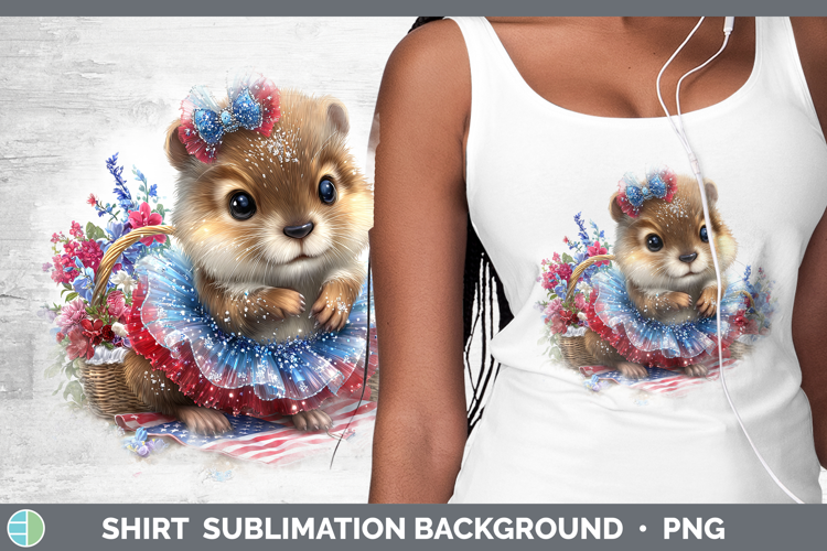 Woodland Fourth of July Beaver Shirt Sublimation Background
