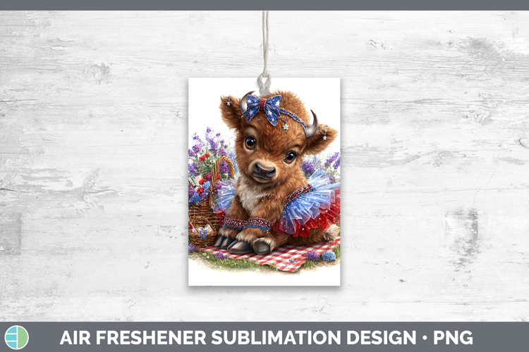 Woodland Fourth of July Bison Air Freshener Sublimation Car