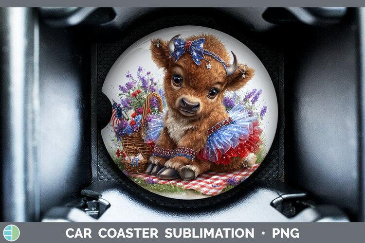 GorgeousWoodland Fourth of July Car Coaster design.