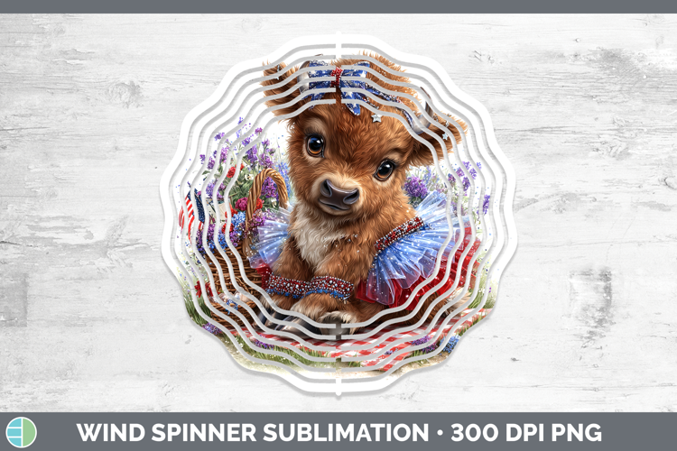 Woodland Fourth of July Bison Wind Spinner Sublimation Spinn
