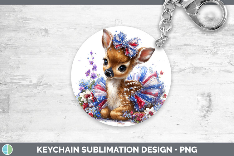 GorgeousWoodland Fourth of July Keychain design.